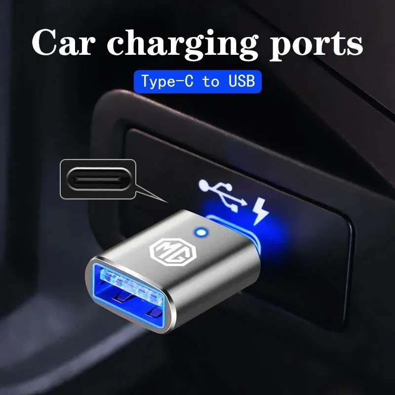 Car Type-C To USB Converter Plug Auto Interior Accessories For MG4 EV Cyberster ZS HS MG5 MG6 MG7
