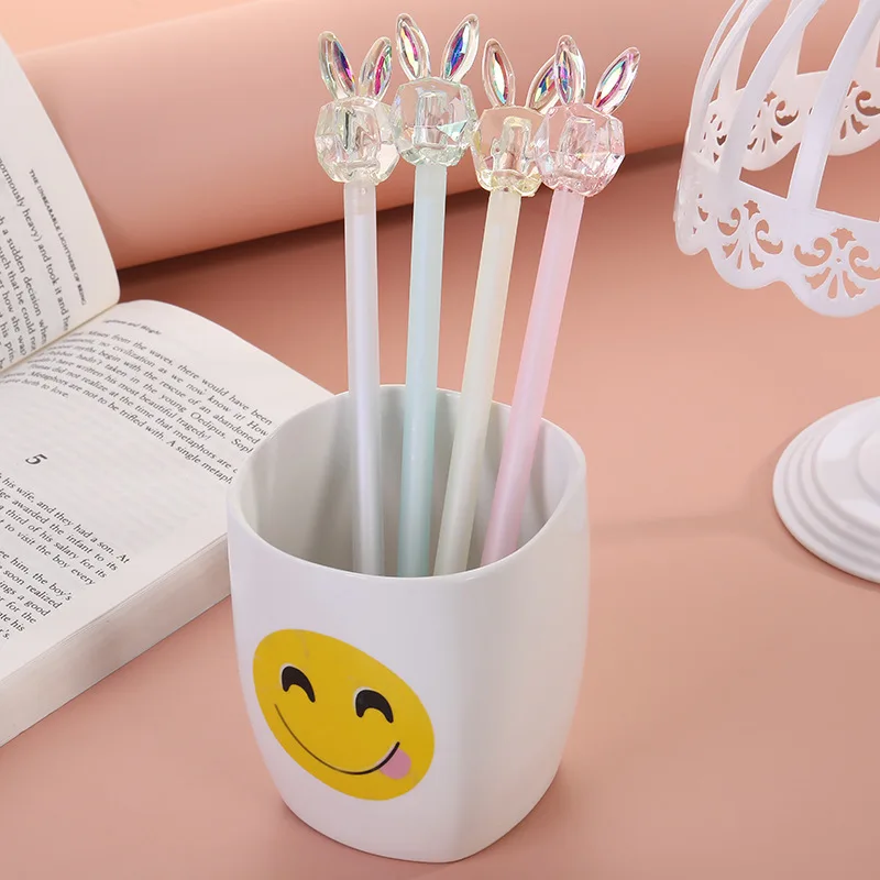 1 Pieces Lytwtw's Stationery Cute Crystal Rabbit Gel Pen School Office Kawaii Supplies Creative Gift Pens