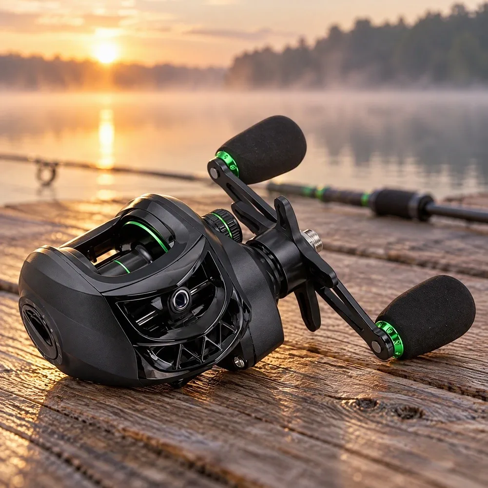 Baitcasting Reel Green 7.2:1 8kg 18+1BB Mag Anti-Backlash  Cup LH RH Aluminum Alloy Spool Fishing Wheel Fishing Accessories