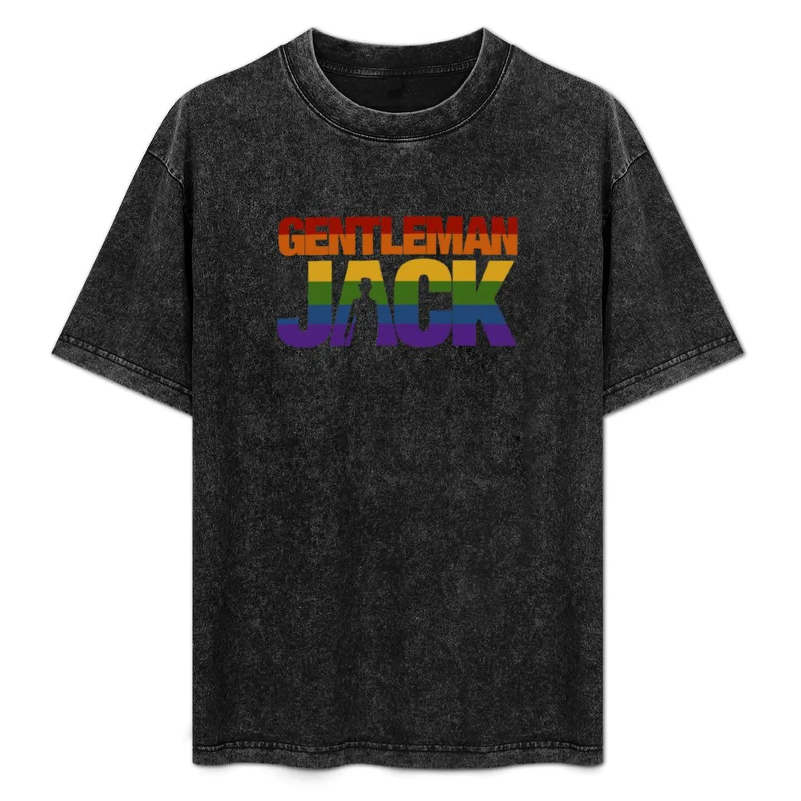

Gentleman Jack Rainbow Pride with Anne Lister Silhouette Title T-Shirt Ultra Soft Breathable Tee Top