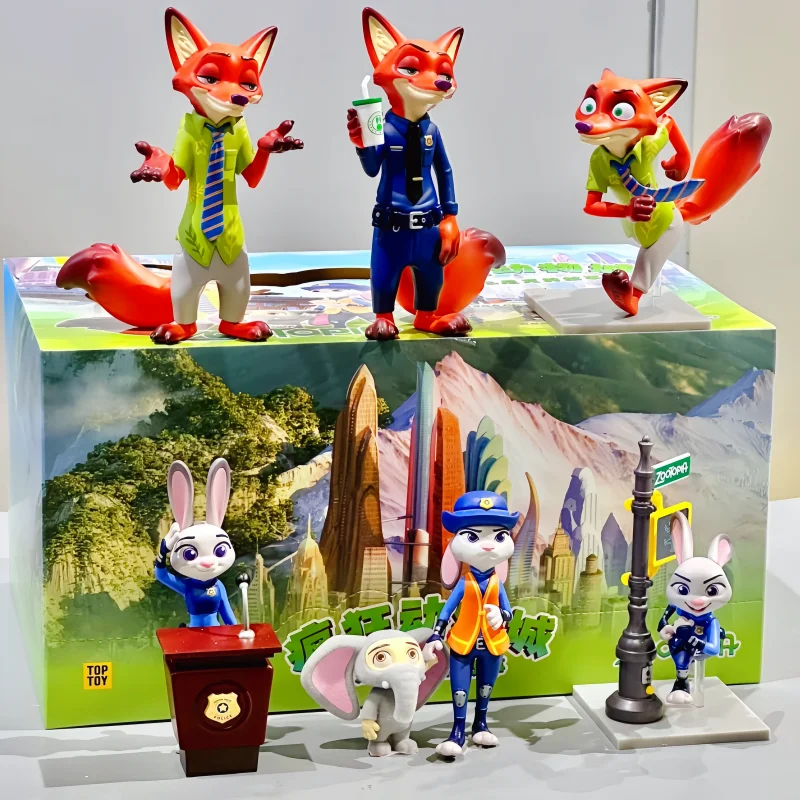 

Оригинальная серия Zootopia Nick And Judy's Story, слепая коробка, украшение для рабочего стола, коллекция игрушек, подарок-сюрприз на день рождения для девочек