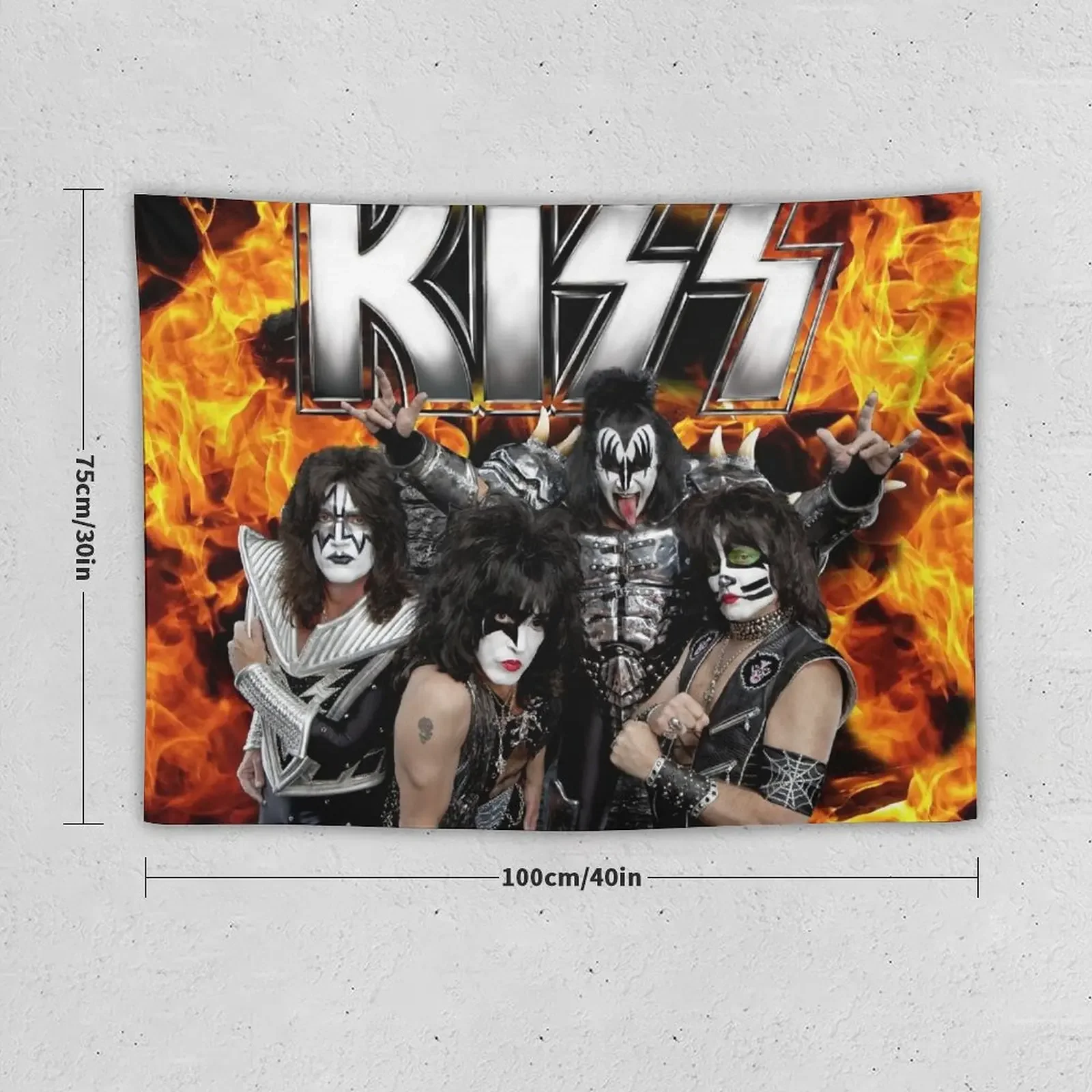 KISS with Logo and band Tapestry Room Decoration Accessories Decorative Wall Tapestry