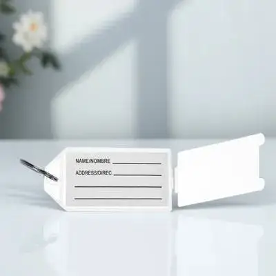 

30pcs Key Tags Plastic Number Labels Writable White Luggage Tag Belt Ring Durable Reusable Travel Accessories suitcase