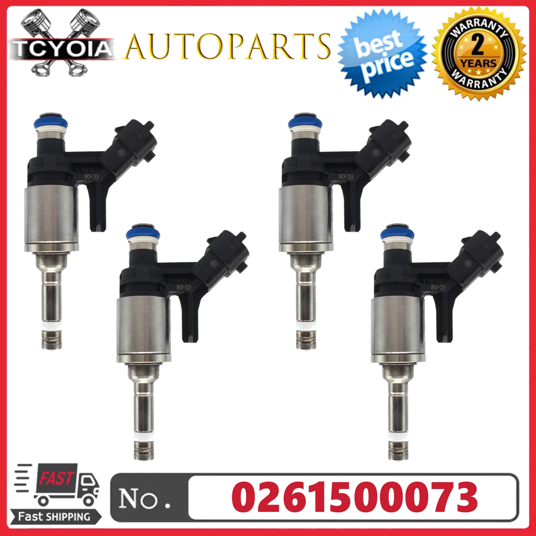 

4pcs/lot Fuel Injectors 0261500073 7591623 For MINI R55 R56 R57 R58 Cooper S & JCW
