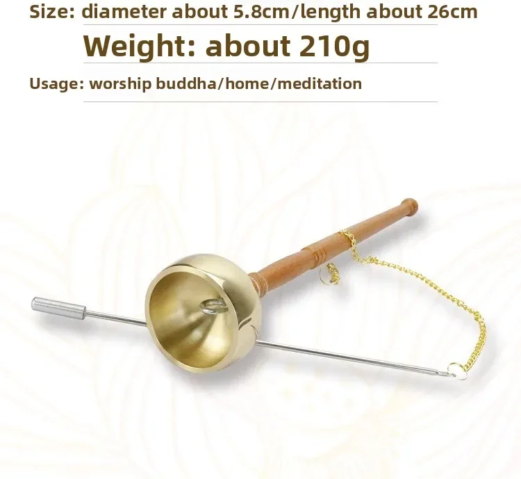 Wooden handle lead out copper run out sound therapy yoga meditation sound awakening aid percussion instrument