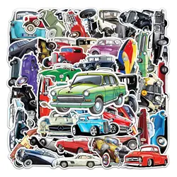 10/30/50PCS New Popular Cartoon Retro Classic Car Sticker Pack Skateboard Guitar Decoration DIY Laptop Waterproof Decal Wholesal