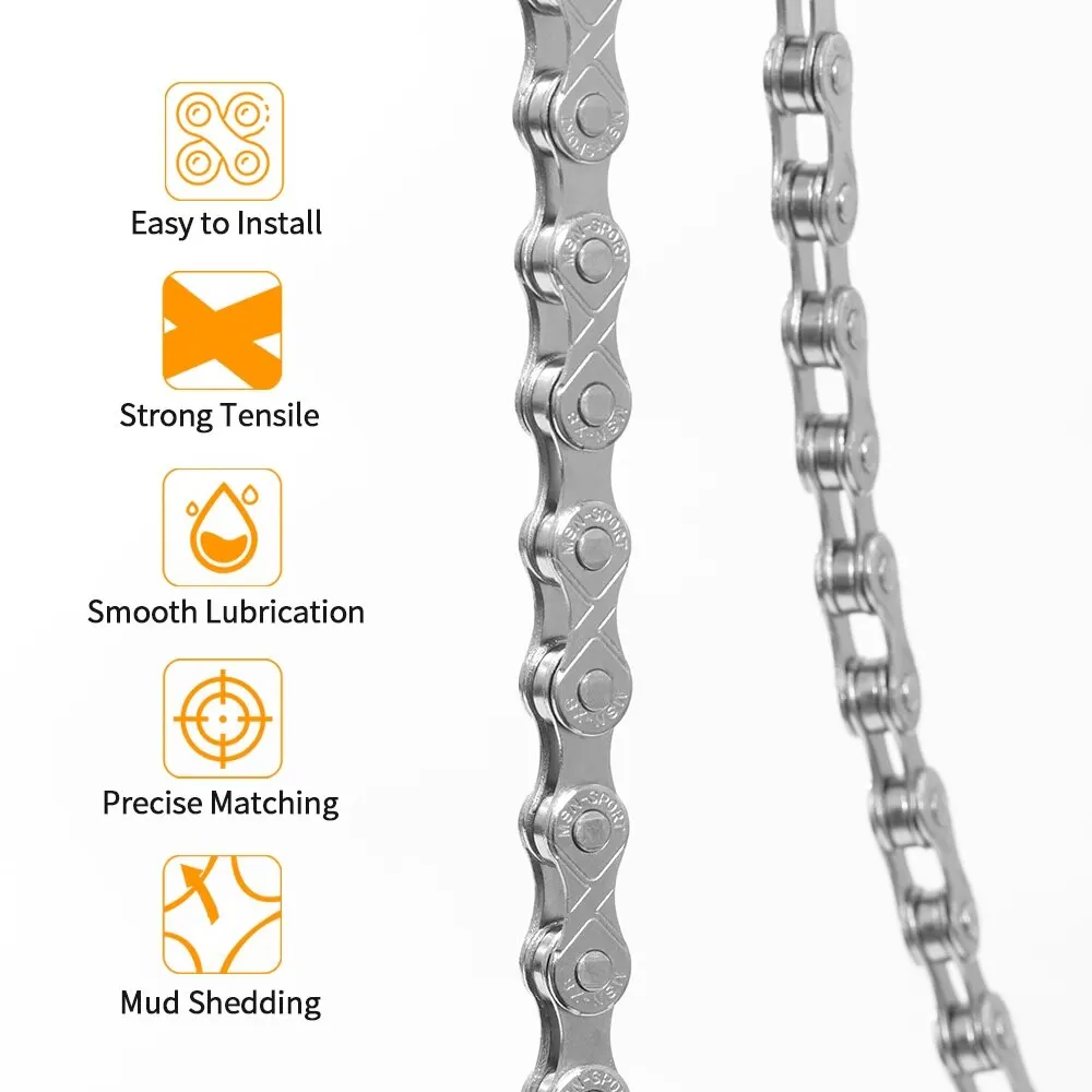 Bicycle Chain X8 X9 X10 Road MTB Bike 6 7 8 9 10 Speed 116 126L Chain with Quick-Link Compatible for Shimano Accessories