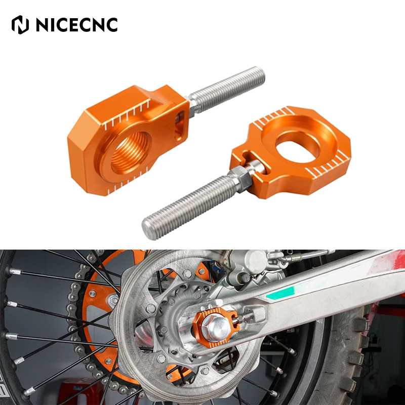 

NICECNC For KTM EXC 300 EXC-F 350 450 500 XCW 2000-2023 20mm Rear Axle Block Chain Adjuster For Husqvarna TE 300 GasGas EC 300
