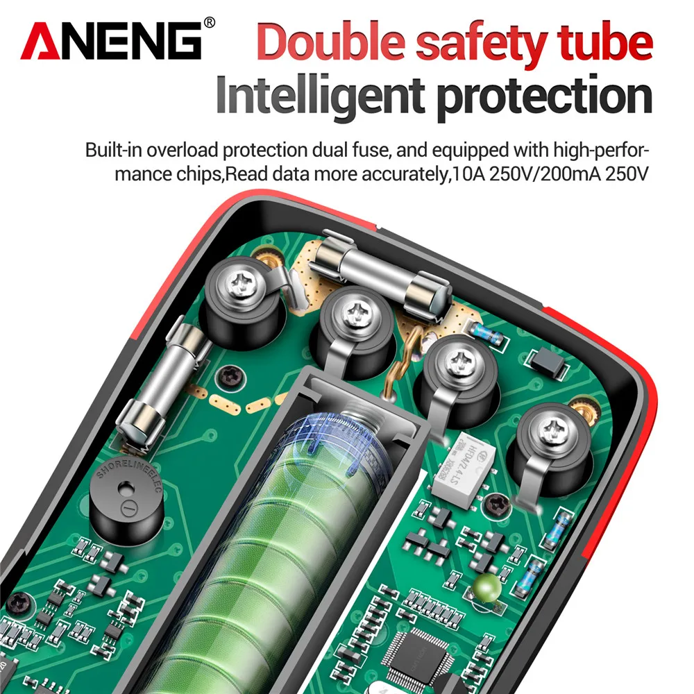 Professional Digital Oscilloscope ANENG AOS02 Multimeter True RMS 48MS/s Sampling Rate 10MHZ Analog Bandwidth Data Storage Tools