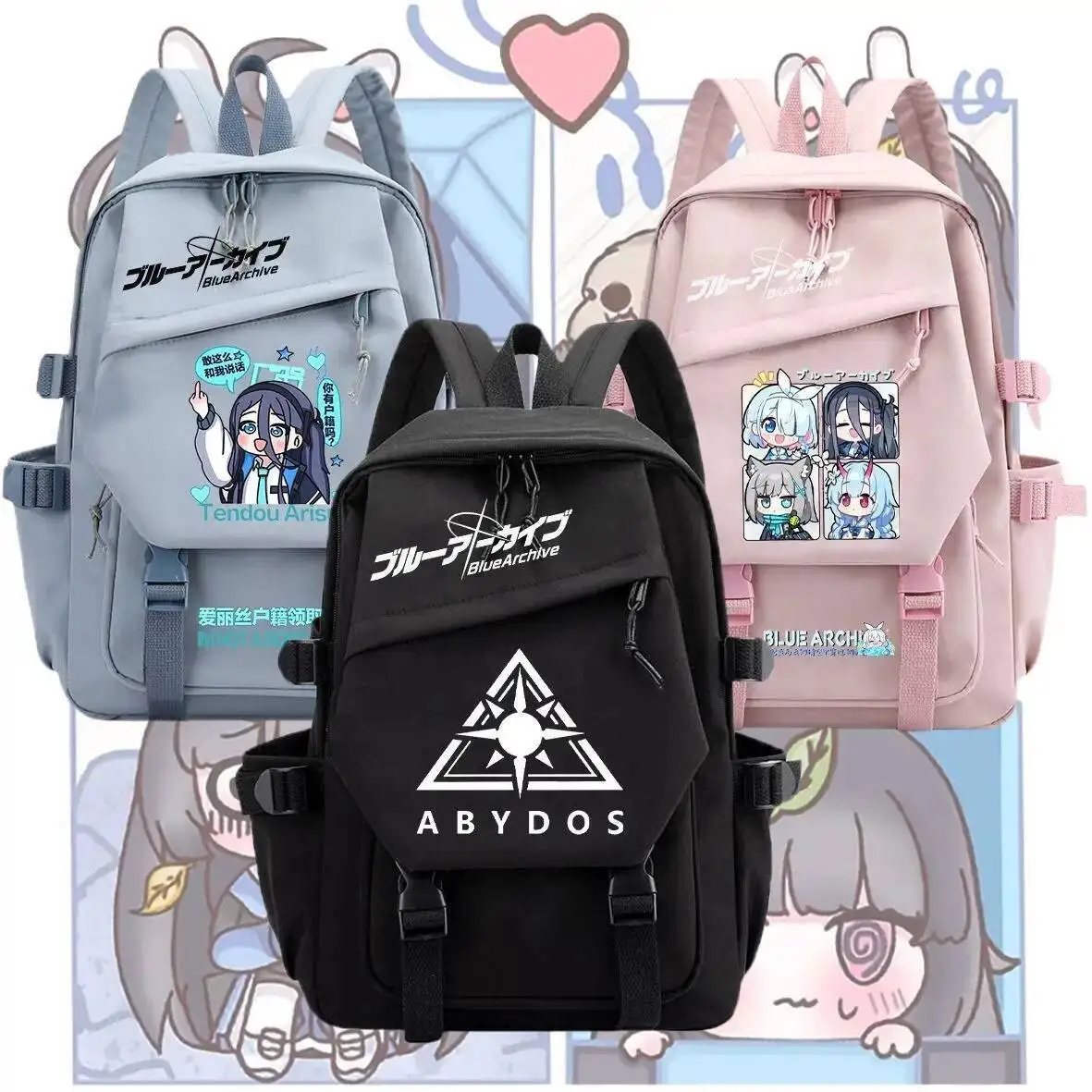 

Blue Archive Sirasu Azusa Black Backpack Cosplay Large Capacity School Bags Students Lolita Men Women Cute Tour Packages Gift