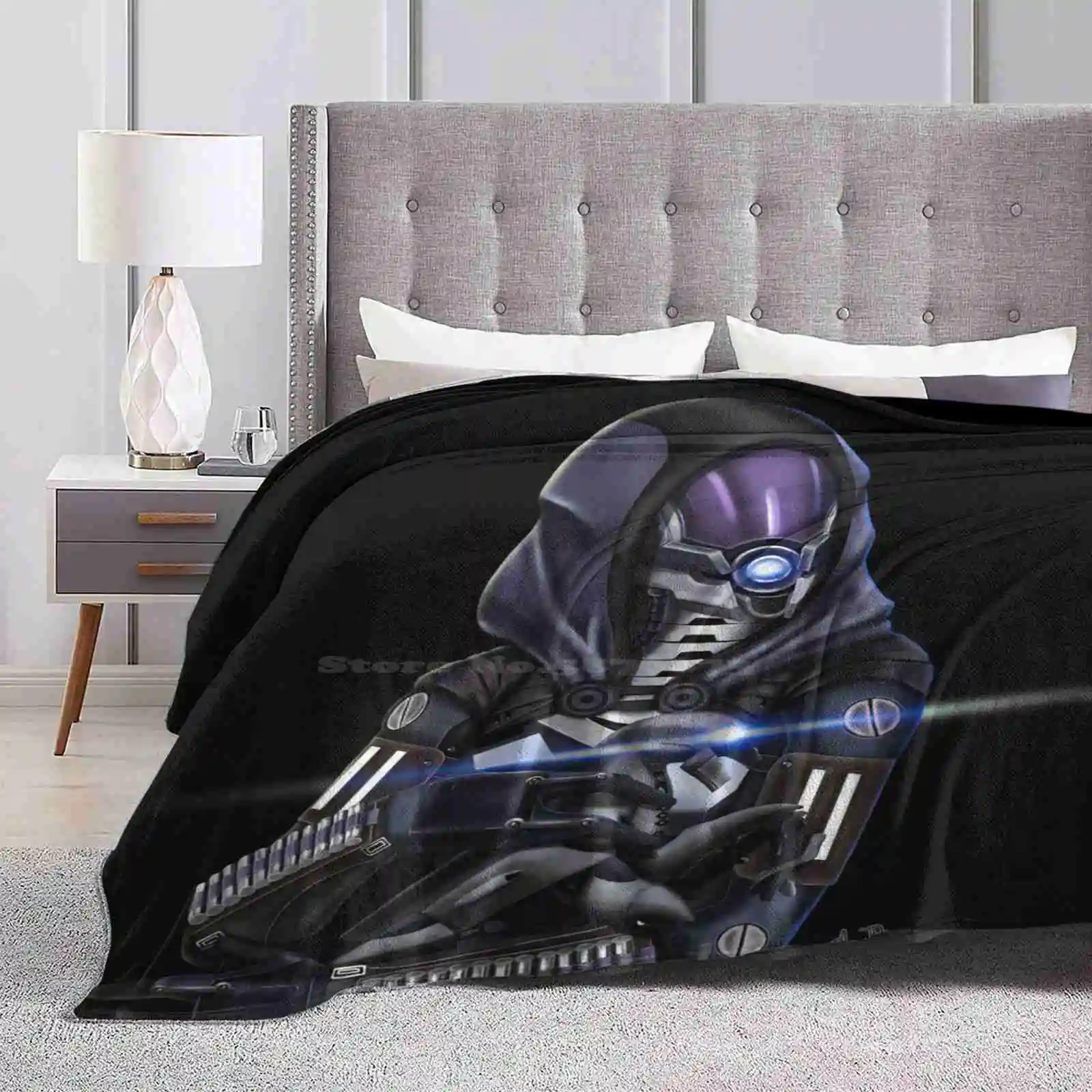 Tali'Zorah An Geth Colossus Shaggy Throw Soft Warm Blanket Sofa/Bed/Travel Love Gifts Quarian Tali Zorah Alien Masseffect