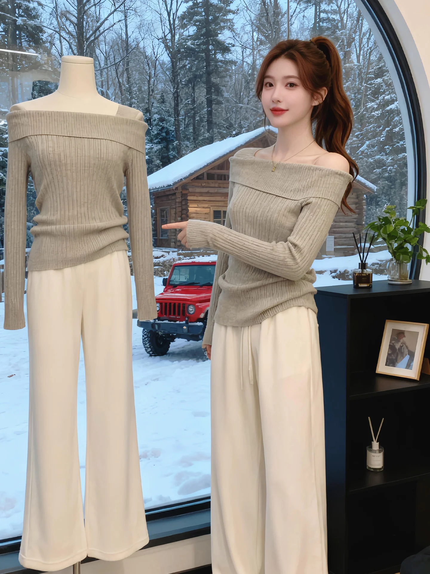 

Утягивающий вязаный длинный свитер Све, простой цветной топ с круглым вырезом, базовый слой, приятный для кожи, корейский Sle Commute Faion