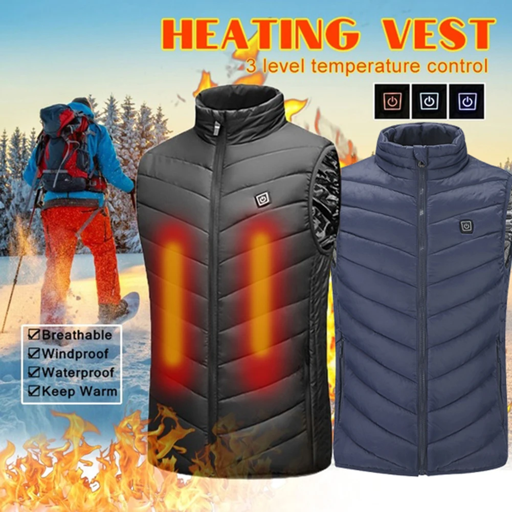 

Large Size Electric Heated Vest Washable Autumn Winter Men Women Skiing Fishing Hiking Outdoor Warm Vest Electric Heated Jacket