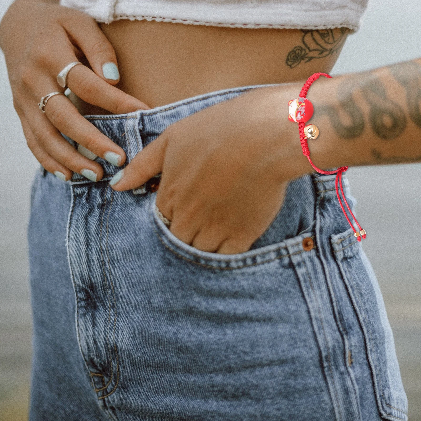 Bracciale da 2 pezzi per donna Corda intrecciata intrecciata cinese Fascino dell'amicizia Accessorio di moda durevole Polso da indossare ogni giorno