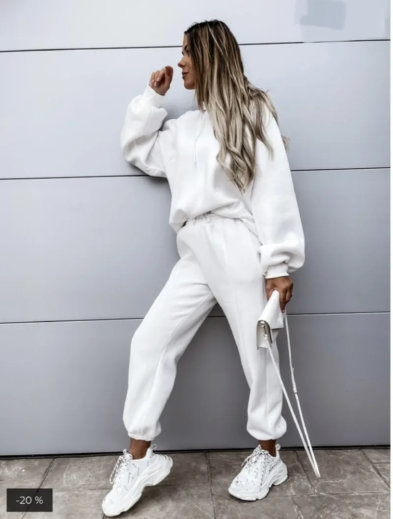 

Autumn Winter Lady Hoodie and SweatPant Sweatshirt and Pant Set Solid Color Casual Two Piece Set Y2k Clothing Sweat Pants Suit