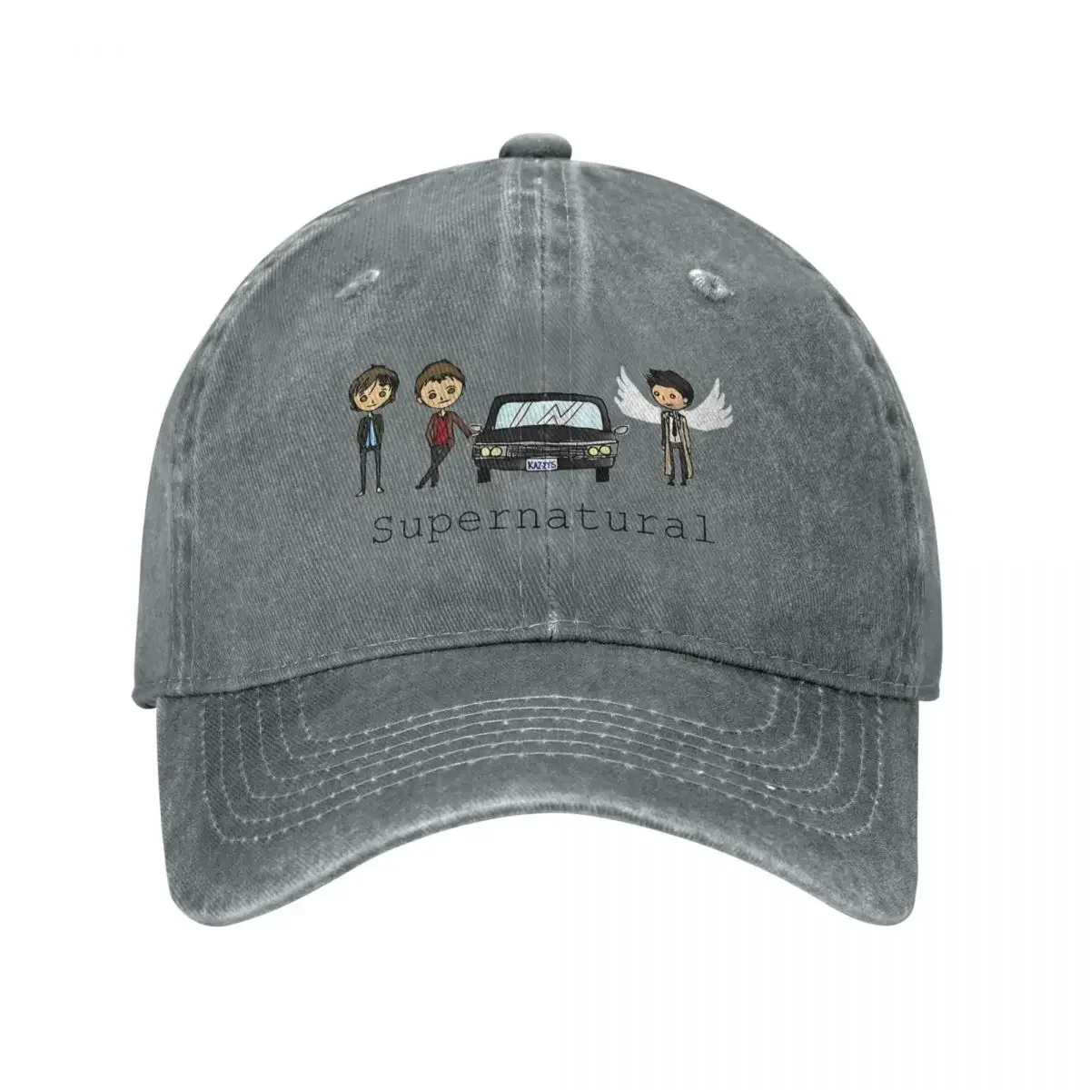 Supernatural Cartoon Men Women Baseball Caps Funny TV Cute Distressed Washed Caps Hat Vintage Outdoor Running Golf Snapback Hat