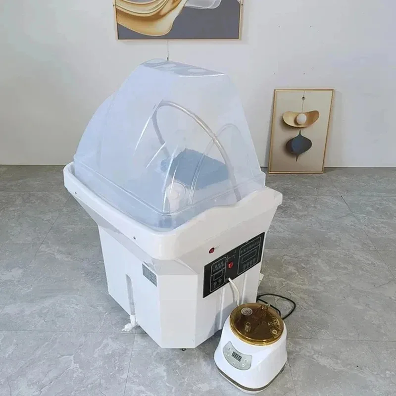 

Steam Hair Wash Chair with Water Tank Hair Spa Therapy Salon Equipment Moveable Shampoo Chair Head Circulation System MQ50SC