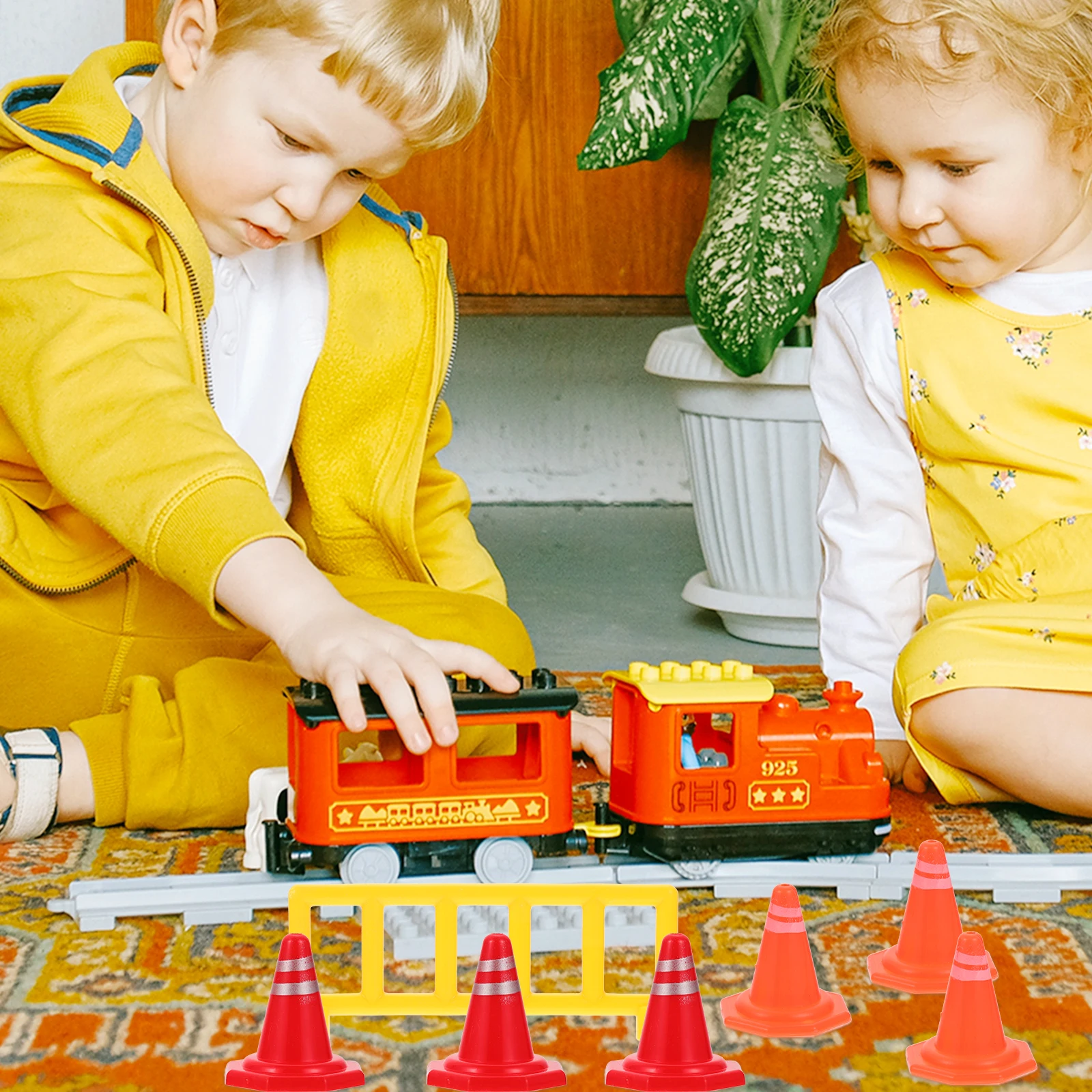 

Traffic Identification Kit Kids DIY Traffic Cones Road Construction Durable Educational Props Kids Educational Toys