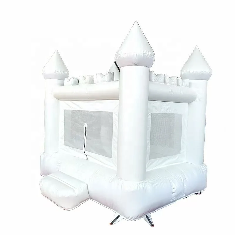 White Color Commercial 3meter X 3meter Inflatable Bouncer House for Kids Jumping Bouncy Castle with Air Blower and Repair Kits