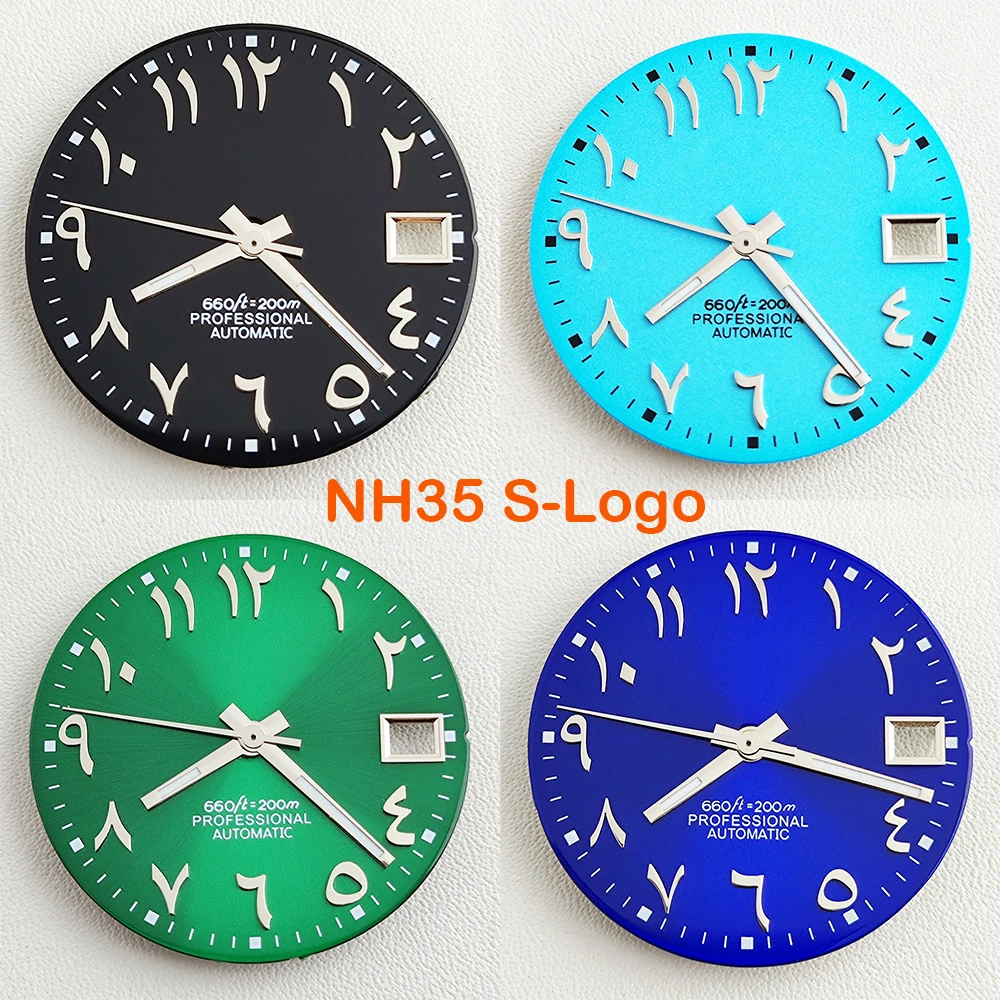 

NH35 dial 28.5mm Watch dial S logo dial Arabic numerals dial Suitable for NH35 nh36 movement watch accessories