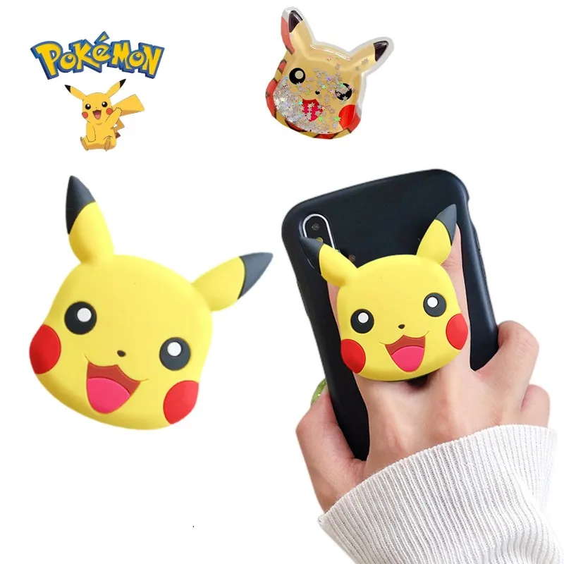 Pokemon Pikachu Mobile Phone Ring Holder Desktop Cellular Support Accessories Phone Finger Stand Holder Socket for IPhone HUAWEI