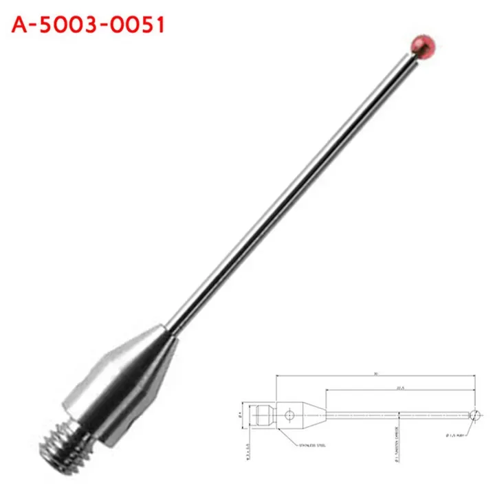 1pc CMM Touch Probe Stylus 3mm Dia Rubine Ball Ceramic Stem M4  A-5003-3680/ 0051 Tools Touch  CMM Machines Comparators