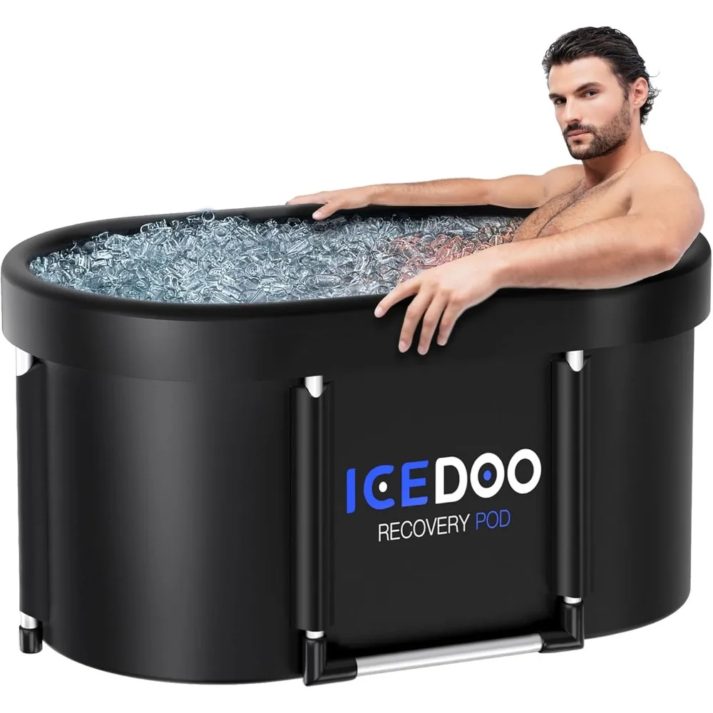 

129 Gal Large Oval Ice Bath Tub for Athletes,Multiple Layered Portable Outdoor Cold Plunge Tub for Recovery,Plunge for Family