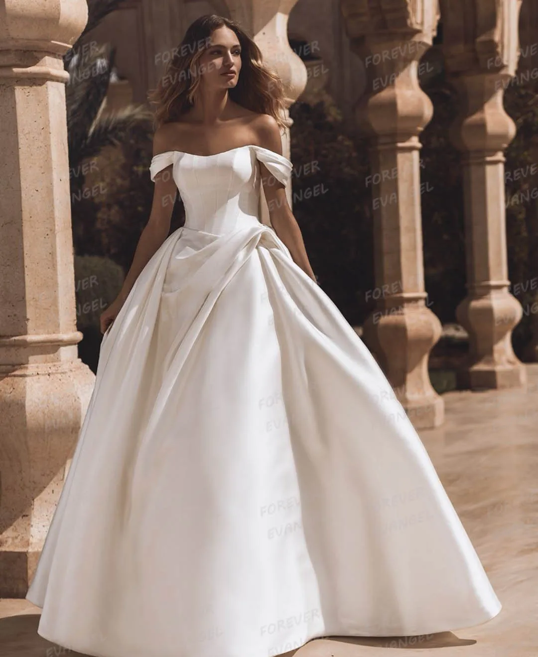 シンプルなウェディングドレス女性のサテンセクシーな A ラインバックレスノースリーブバックレスブライダルドレス Vestidos De Novia フォーマルカスタマイズ