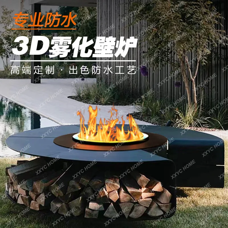 Lstove decoration Maiying intelligent waterproof outdoor 3d atomization embedded fireplace simulation flame humidifier