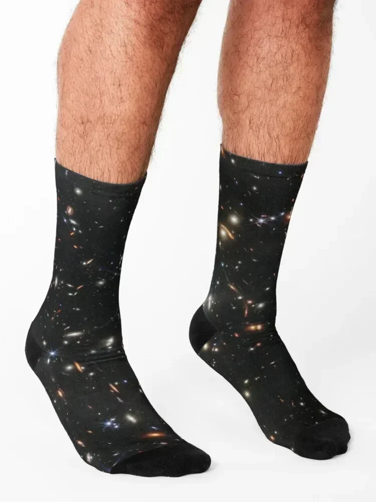 James Webb's First Deep Field (James Webb/JWST) - Space Poster Socks designer brand football luxe with print Socks Man Women's