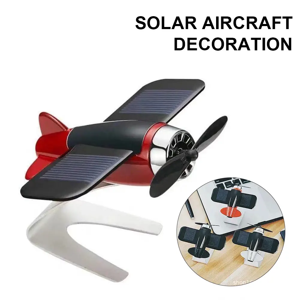 

Solar Car Airplane Ornaments Bombing Plane Car Interior Accessories Solar Airplane Model Center Console Decoration Air Freshener