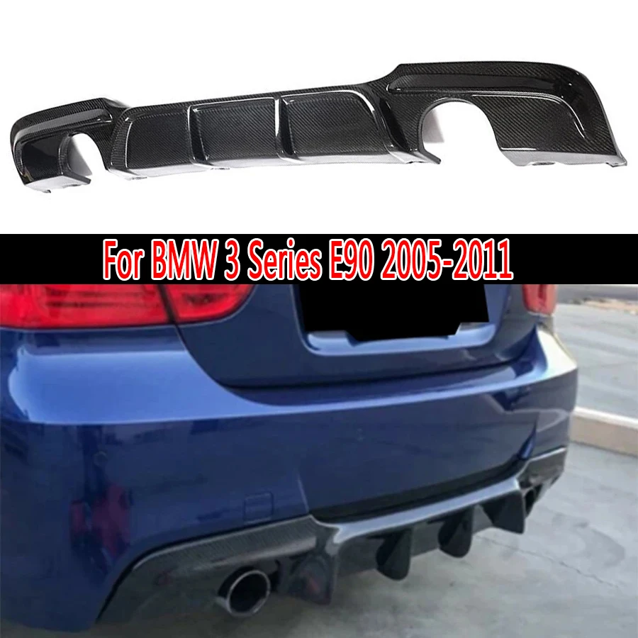 For BMW 3 Series E90 320 330 2005-2011 Carbon Fiber Car Rear Bumper Diffuser Rear Splitters Spoiler Back lip Car Accessories