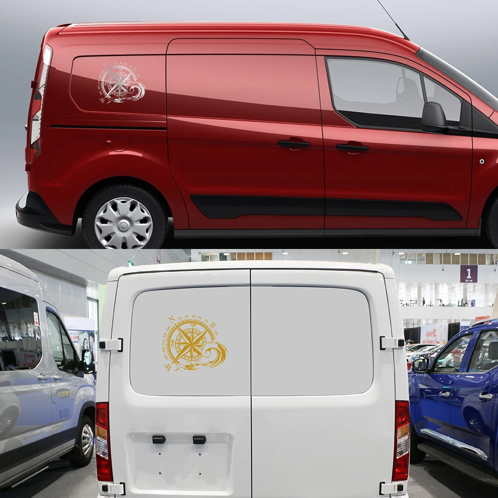 المحيط البوصلة التصميم ملصقات السيارات لسيارات الدفع الرباعي العربة RV فان متنقل قافلة لاقط ملصق حائط من الفينيل الديكور ضبط السيارات الملحقات