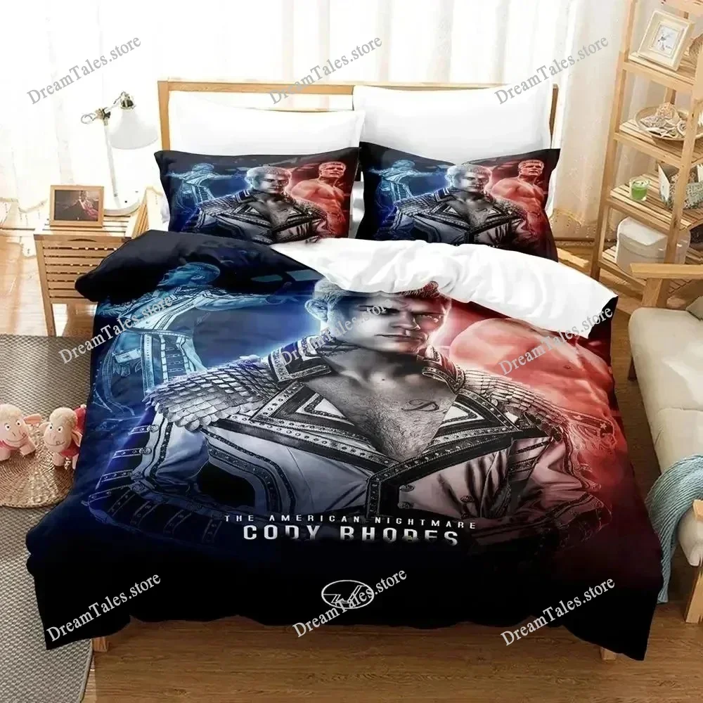 

WWE American Nightmare Cody Rhodes Bedding Set Duvet Cover Bed Set Quilt Cover Pillowcase Comforter King Queen Size Boys Adult36