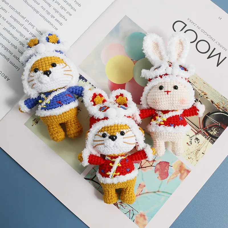 

Chinese Style Hanging Rabbit Doll, Hanging Decoration, Spring Festival Rabbit Bag Pendant, Hanmade Crochet, Spring Festival