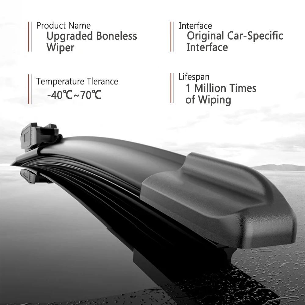 Front Auto Wiper Blades Fit For Ferrari F8 Tributo / F8 Spider F142MFL 2019-2023 Premium Windscreen Rubber Wipers