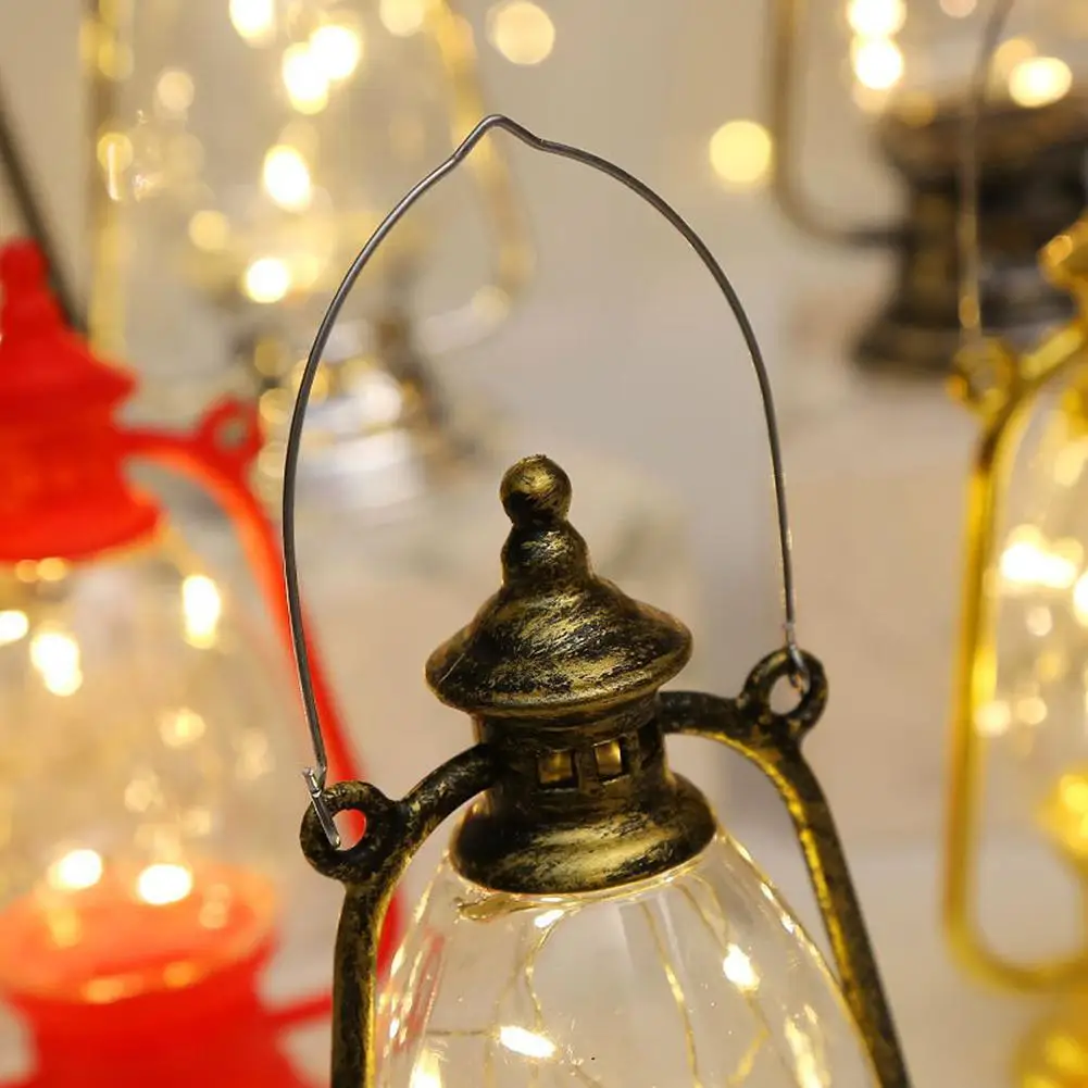 Vintage Lantern Retro Design LED Hanging Oil Lamp Battery Operated Decorative for Home Holiday Christmas Gifts Home Decor