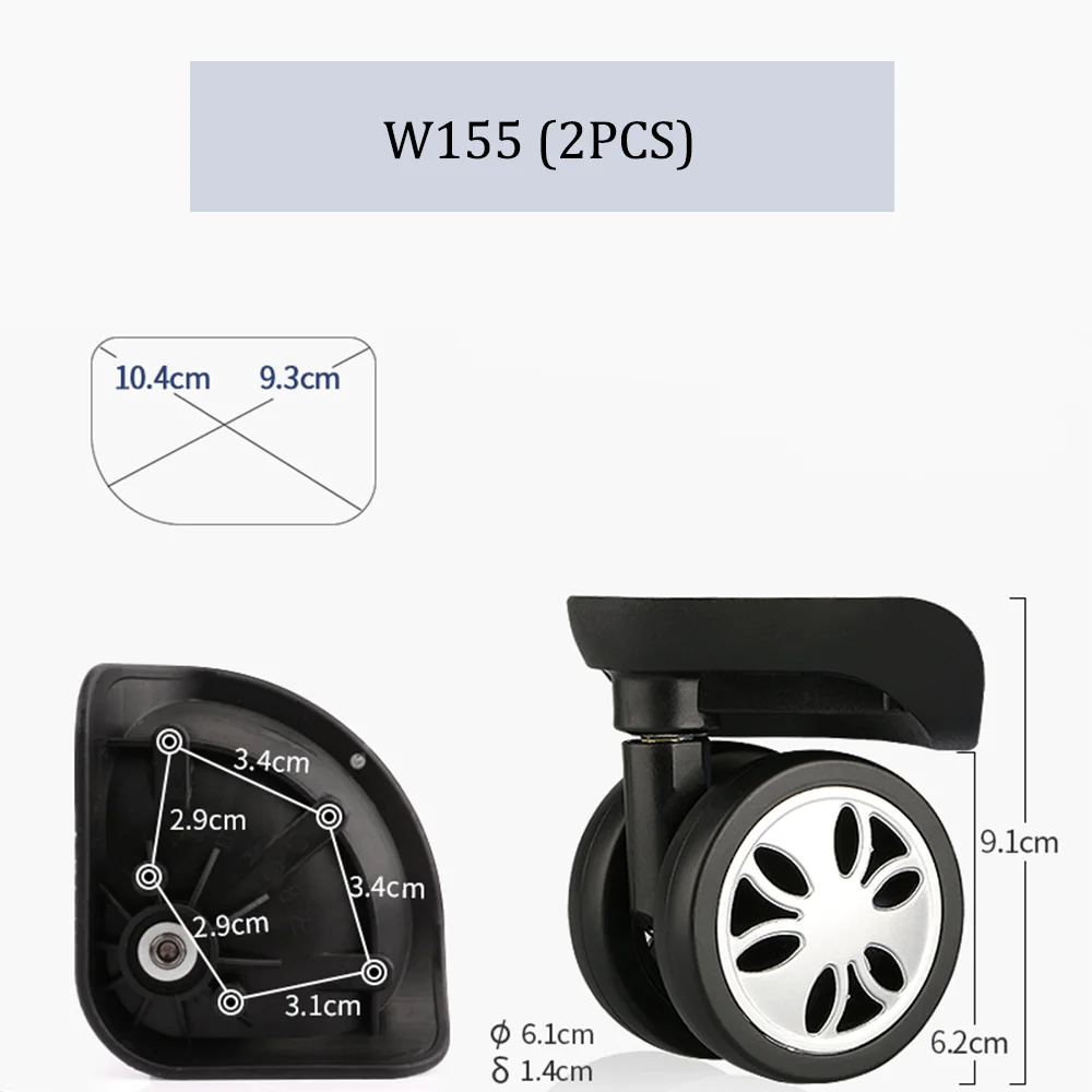 Suitable For Samsonite Luggage Wheel Trolley Case Wheel Pulley Sliding Casters Universal Wheel Repair Slient Wear-resistant