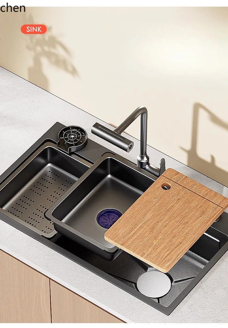Single Slot Thickened SUS304 Stainless Steel Kitchen Sink Bowl