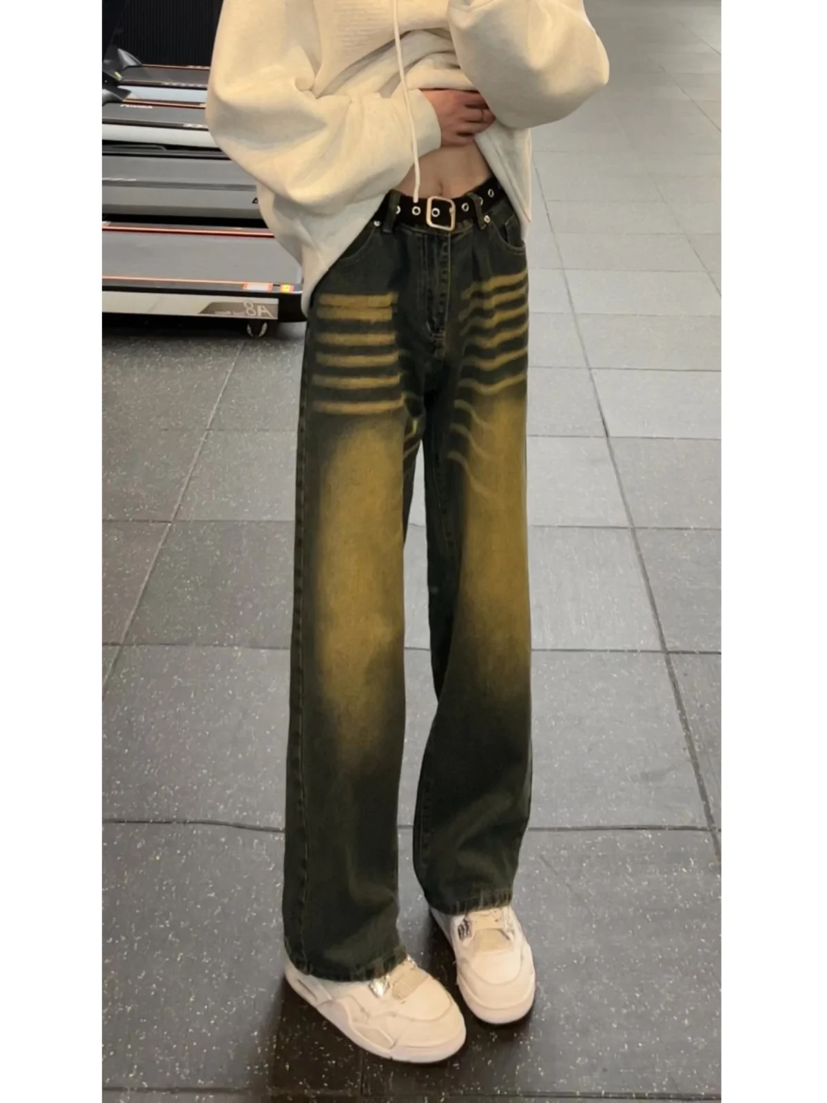 

Waed Straight Leg Men's Jeans American Retro Spring Autumn Trendy Slimming Capri Pants Youth Wear Casual Loose Fit Jeans