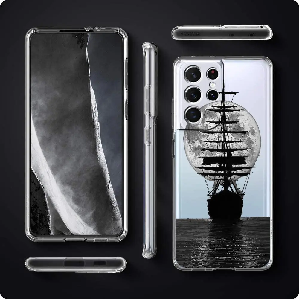 Grappige Zon Maan Angel Eyes Telefoon Case Voor Samsung Galaxy S23 S22 Ultra S20 S21 FE 5G S10 S10E S9 S8 Plus 4G Zachte Clear Back Cover