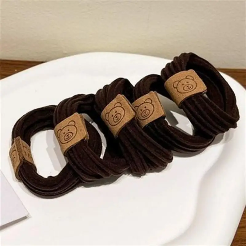 Elastic Rubber Band Hair Rope para menina Linha fina simples, Cartoon Bear Styling Design, High Headline Fashion