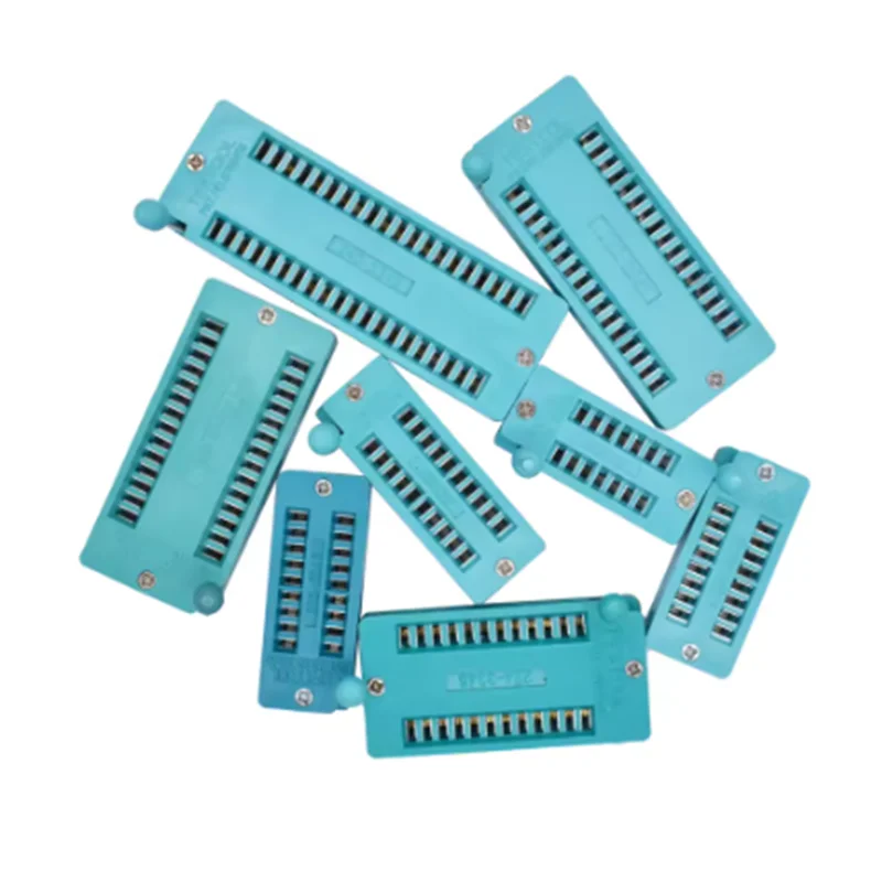 1pcs/lot 14 16 18 20 24 28 32 40 P Pin 2.54 MM Green DIP Universal ZIF IC Socket Test Solder Type IC lock seat zif socket