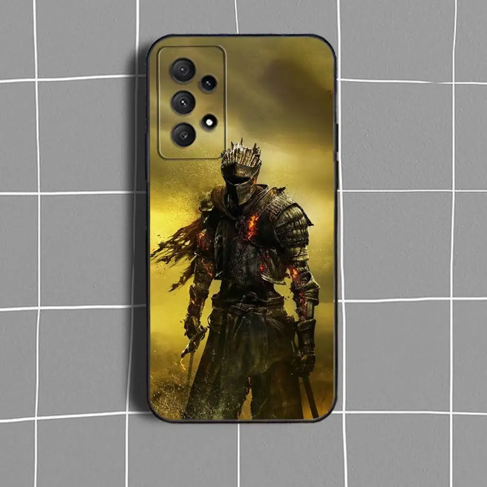 حافظة هاتف D-Dark S-Souls-ES لهاتف سامسونج جالاكسي A 91,80,73,72,71,53,52,51,22,5G غطاء أسود ناعم مقاوم للصدمات