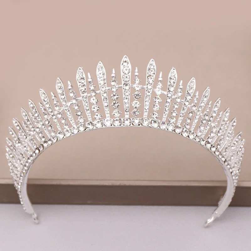 Rose Gold Color Sparkly Crystal Prom Queen Crown And Tiara Headband Baroque Bridal Diadem For Women Girls Wedding Hair Jewelry
