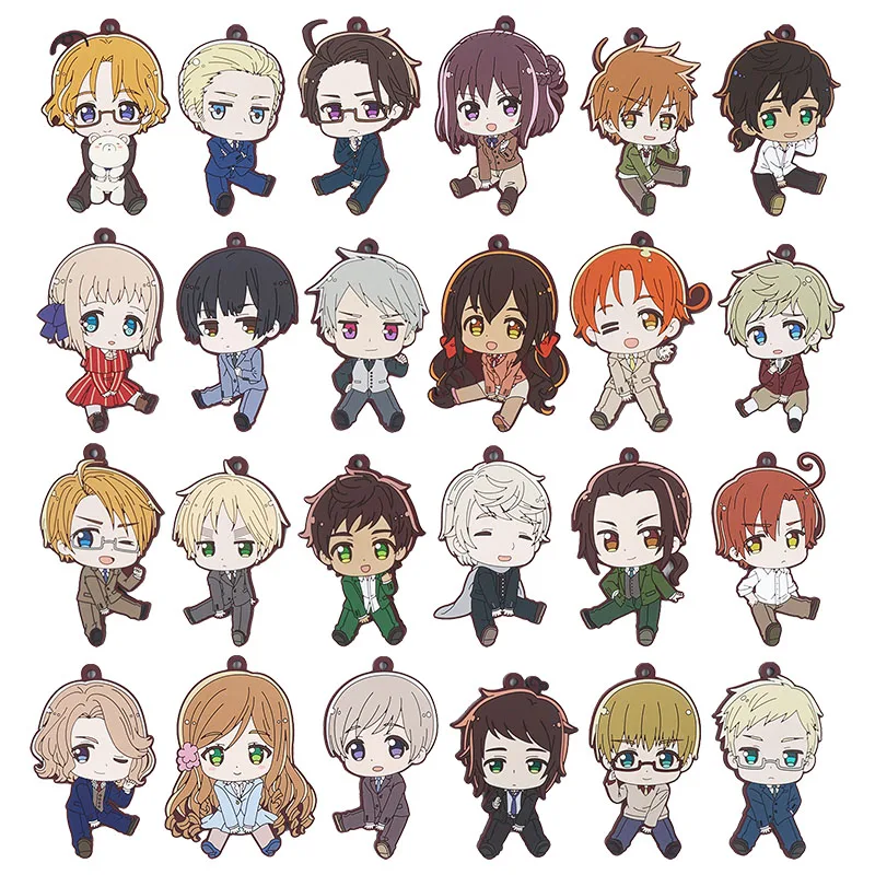 Image of Anime Hetalia Axis Powers Figuren-Ständer Modell Schlüsselanhänger Feliciano Vargas Ludwig Kiku Honda Schlüsselring Niedliche Schreibtischdekoration Stehende Figur