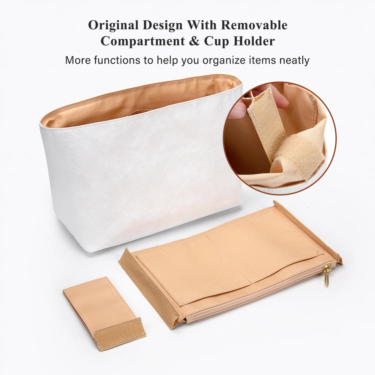 WUTA Bag Organizer For Longchamp Tote Handbag Dupont Paper Inner Bag Purse Insert Storage Makeup Bags Liner Bag Support Shaper