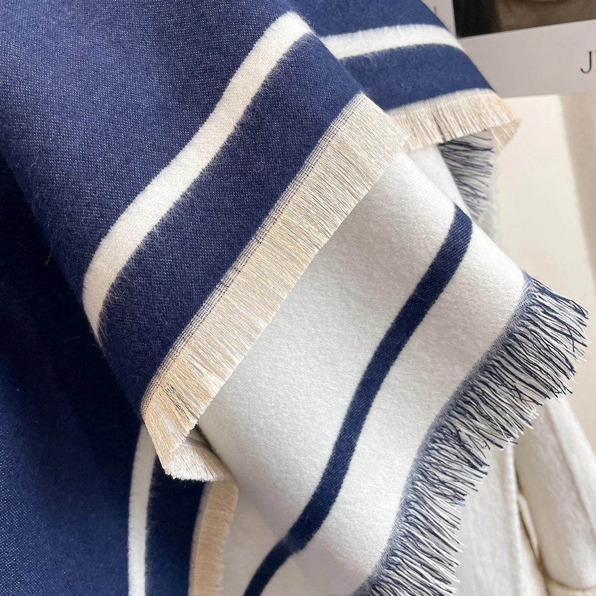 Neue Warme Winter Schal Kaschmir Frauen Pashmina Design Druck Schals Wrap Weibliche Dicke Decke Weiche Bufanda Stolen Mode Kopftuch – Detail 7