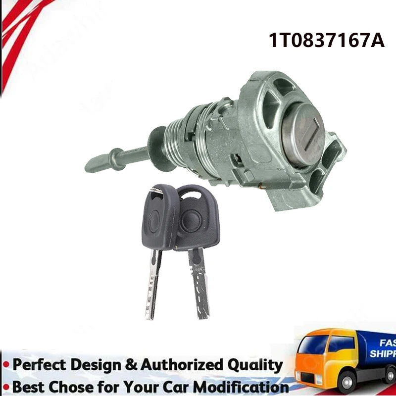 New Car Door Lock Barrel With Key For VW Volkswagen Touran Caddy 2003-2015 1T0837167A 1T0837168A