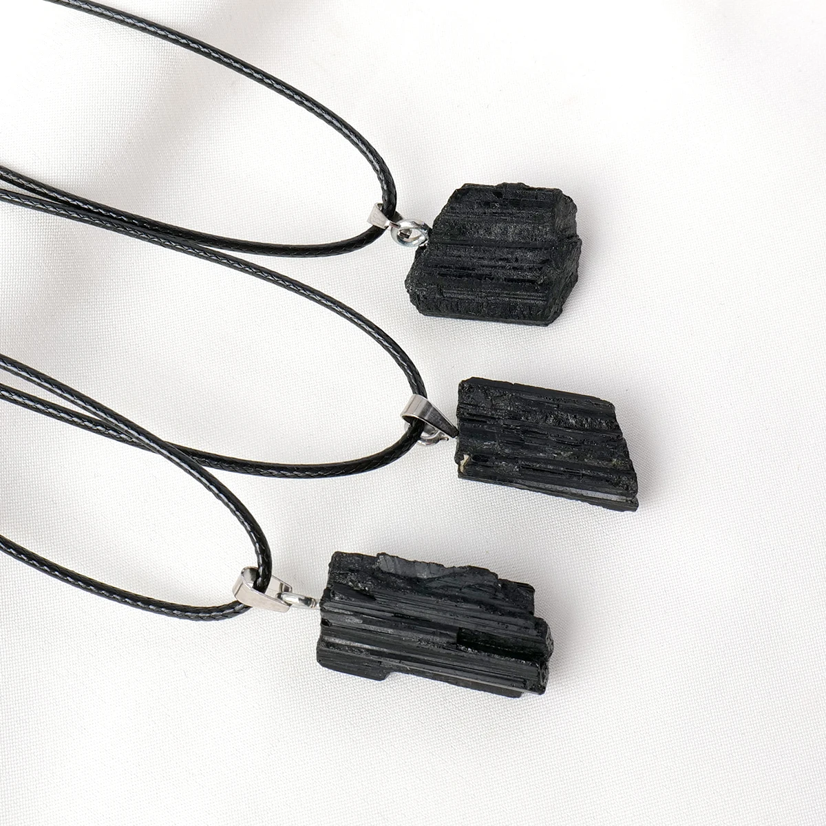 Natural Black Tourmaline Pendant Necklace - Healing Crystal Jewelry, DIY Gift for Women Men, Holiday Birthday Present